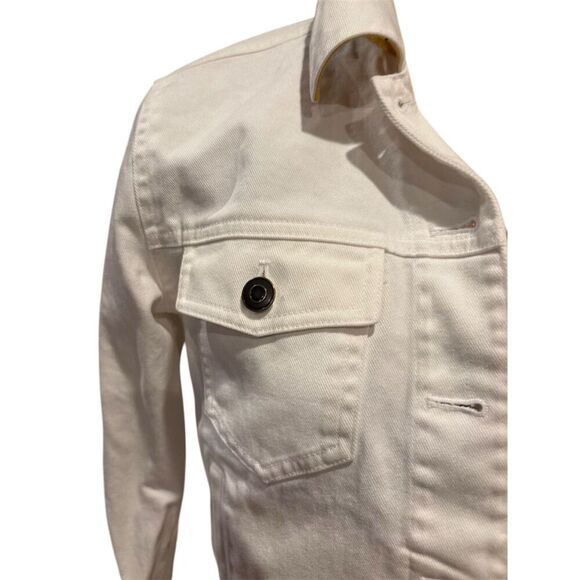 Talbots Women's Petite Ivory Denim Jacket Size S Casual Spring - Picture 2 of 11